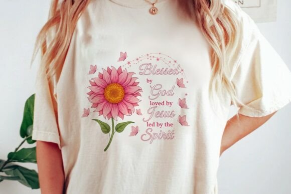 Blessed God Jesus Spirit Sunflower PNG for T-Shirt Designs