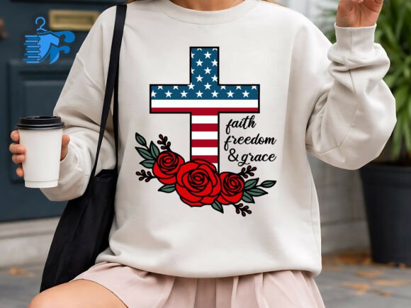 Christian Cross SVG Faith Freedom Grace T-Shirt Designs
