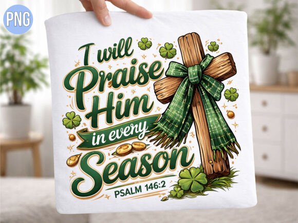 Christian Praise Him in Cross Season PNG T-Shirt Designs