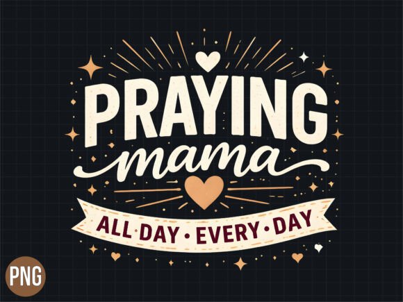 Christian Praying Mama Heart Shirt PNG & T-Shirt Designs