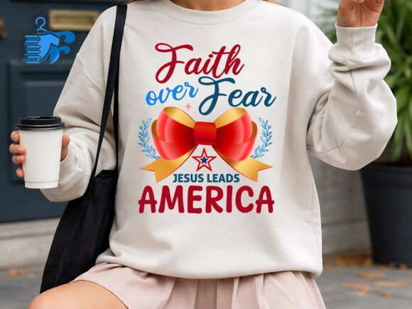 Christian SVG Faith over Fear America T-Shirt Designs