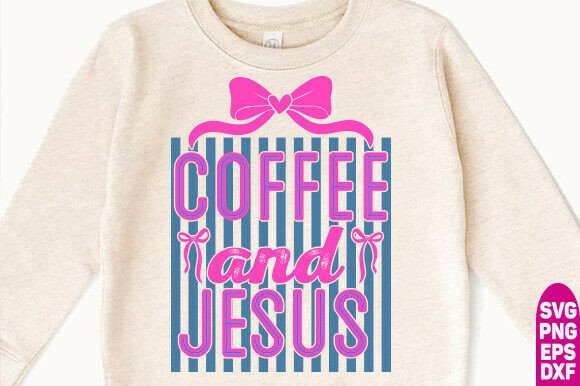 Coquette Coffee and Jesus PNG, Retro Chr