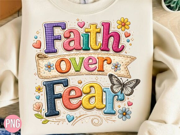 Faith over Fear Butterfly Christian PNG