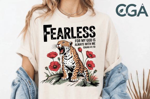 Fearless Leopard Christian PNG T-Shirt Designs