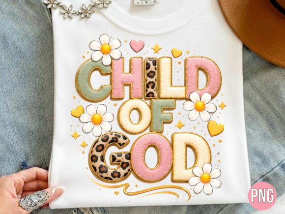 Floral Child of God Christian PNG for T-Shirt Designs