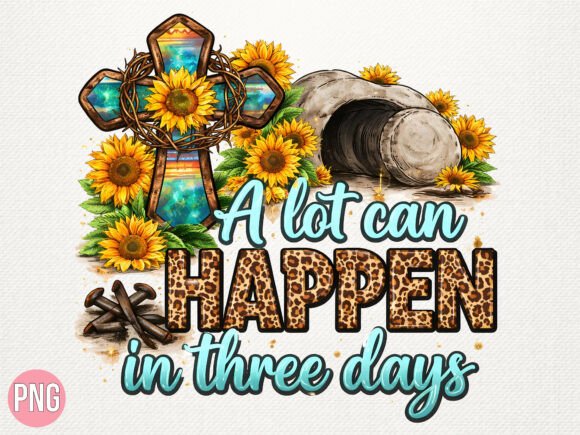 Happen in Three Days Christian Cross PNG