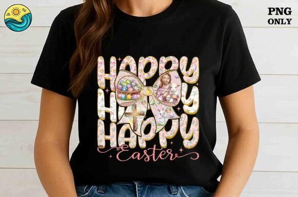 Happy Holy Easter PNG, Christian Floral