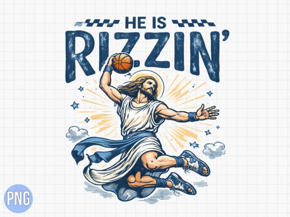 He is Rizzin Jesus Basketball PNG