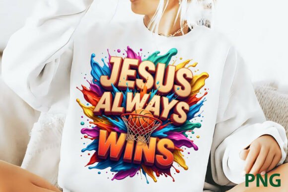 Jesus Always Wins Basketball PNG — T-Shirt Designs