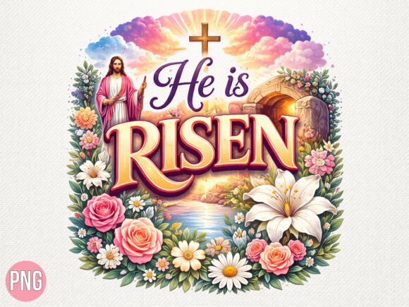 Jesus Easter He is Risen PNG Shirt & T-Shirt Designs