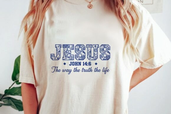 Jesus Floral John 14:6 Scripture PNG for T-Shirt Designs
