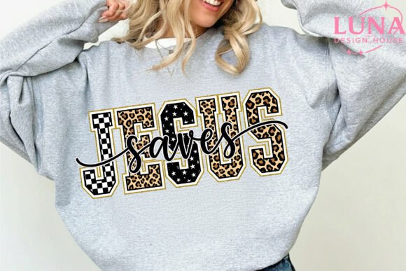 Jesus Saves Leopard Sublimation PNG