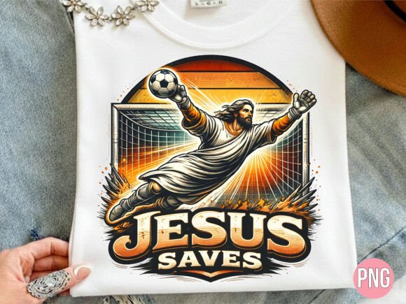 Jesus Saves Soccer Goalkeeper PNG — T-Shirt Designs
