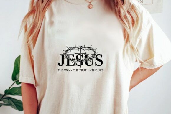 Jesus Way Truth Life Thorns Cross PNG T-Shirt Designs