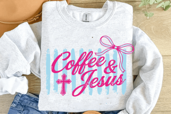Retro Striped Coffee & Jesus PNG/SVG — T-Shirt Designs