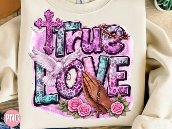 True Love Christian Cross Dove PNG