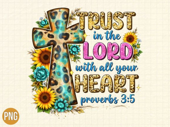 Trust in the Lord Proverbs Christian PNG & T-Shirt Designs