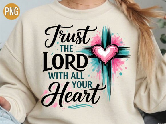 Trust the Lord All Heart Christian T-Shirt Designs