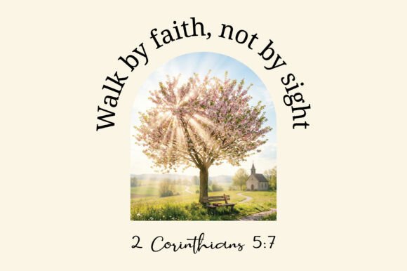 Walk by Faith Christian Wall Art & T-Shirt Designs
