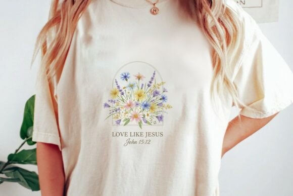 Wildflower Bouquet Christian Quote PNG for T-Shirt Designs